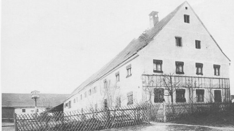 Sehr alte Fotografie vom Hotel Seitner Hof in Pullach im Isartal