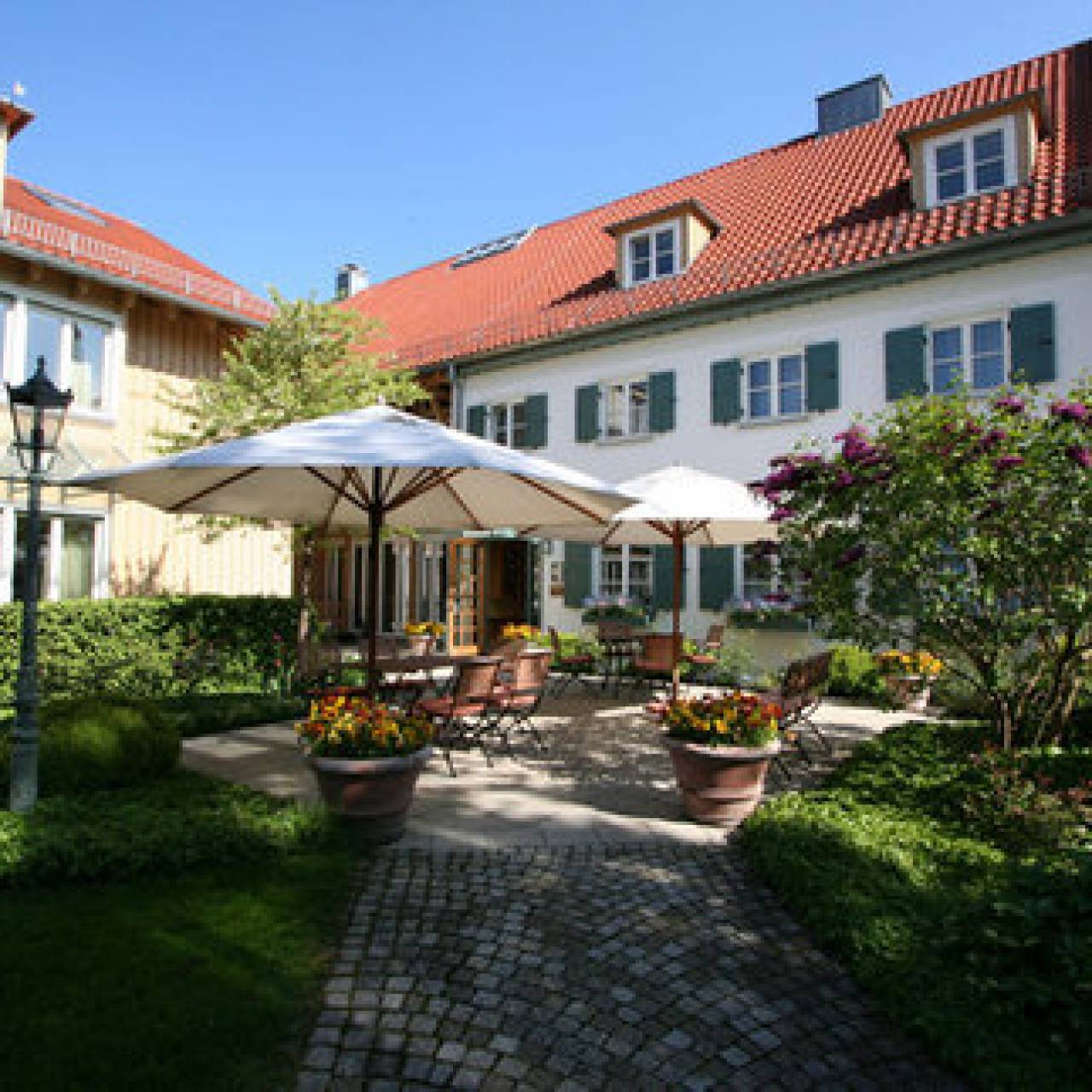 Terrasse vom Hotel Seitner Hof in Pullach im Isartal