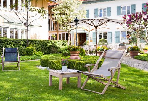 Garten im Hotel Seitner Hof in Pullach im Isartal